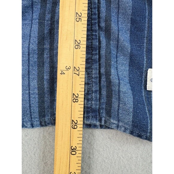 Vintage CPO Shirt Mens Medium Blue Denim Striped Navy Anchor Buttons Military - Picture 7 of 16